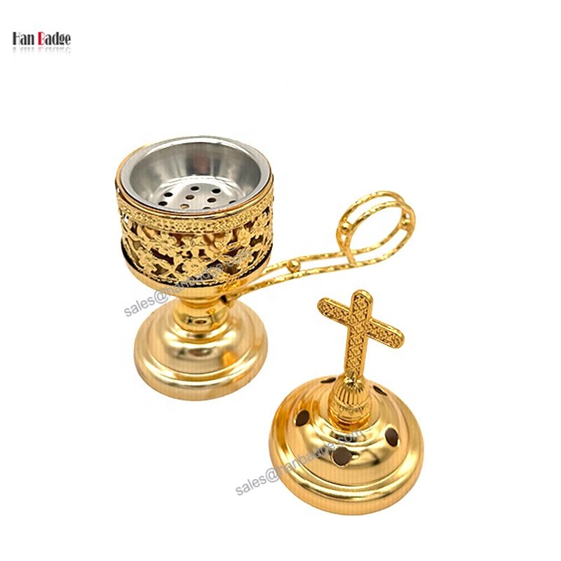 Metal Charcoal Bakhoor Burner With Cross Top