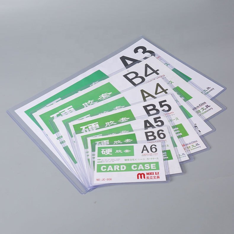 High Quality Customization Pvc Material Id Card Holder Hard Sleeve Transparent Protective Id Card Holder with Different Size