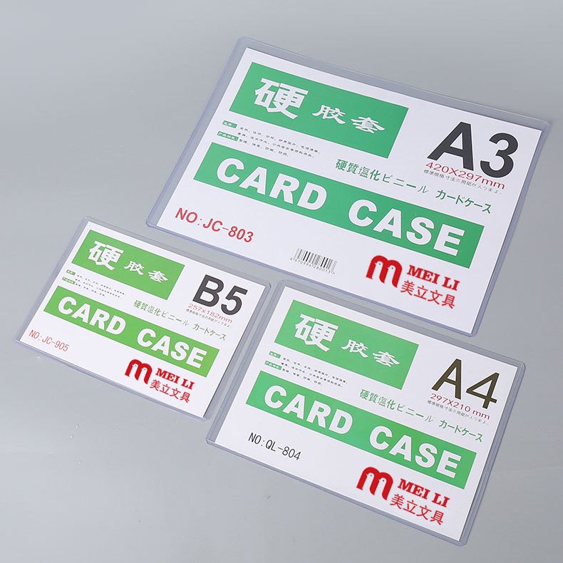 High Quality Customization Pvc Material Id Card Holder Hard Sleeve Transparent Protective Id Card Holder with Different Size