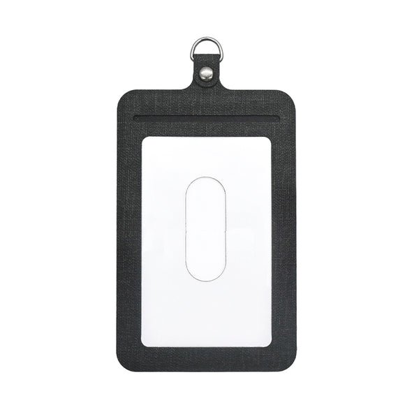 Fashion Vertical Smart Phone Stand Card Holder Custom Leather Retractable ID Badge Holder with Lanyard