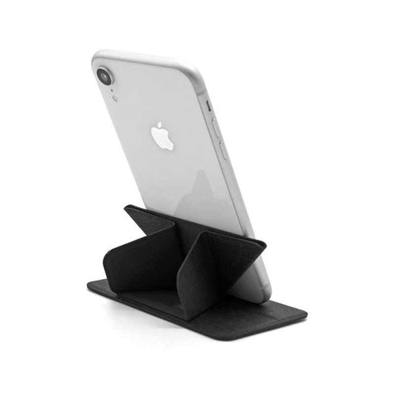 Fashion Vertical Smart Phone Stand Card Holder Custom Leather Retractable ID Badge Holder with Lanyard