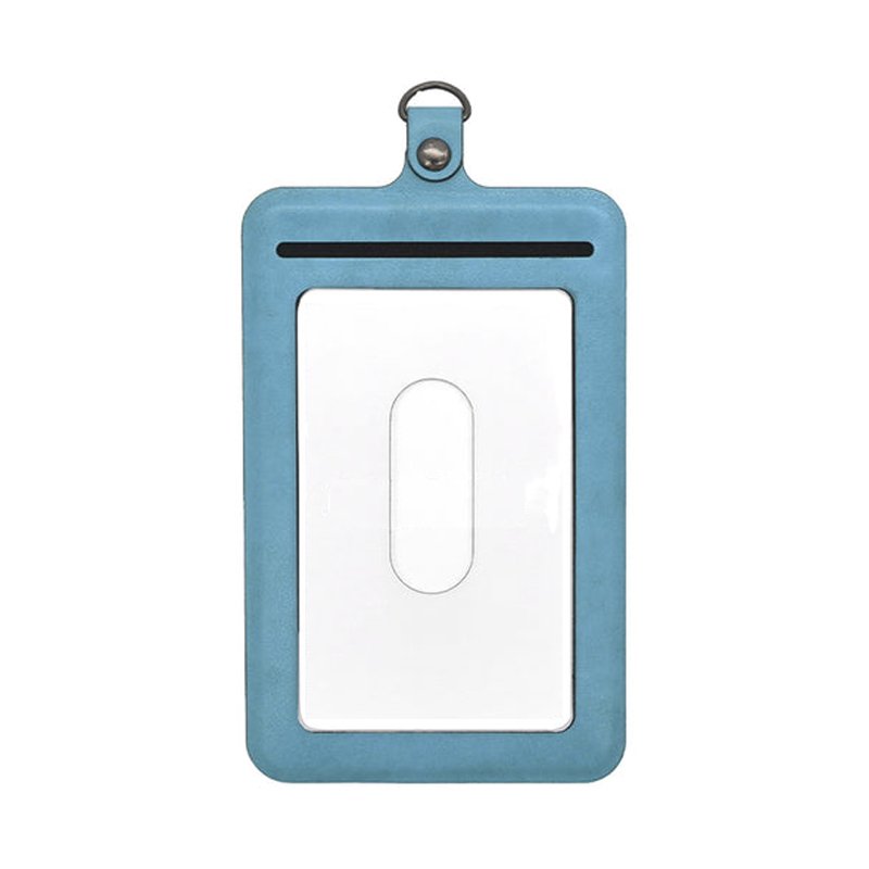 Fashion Vertical Smart Phone Stand Card Holder Custom Leather Retractable ID Badge Holder with Lanyard