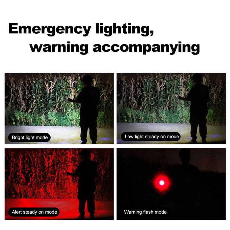 New Custom Outdoor Multi-Function Escape Hammer Portable Led Strong Flashlight Strong Rechargeable Badge Reel Holder For Fishing