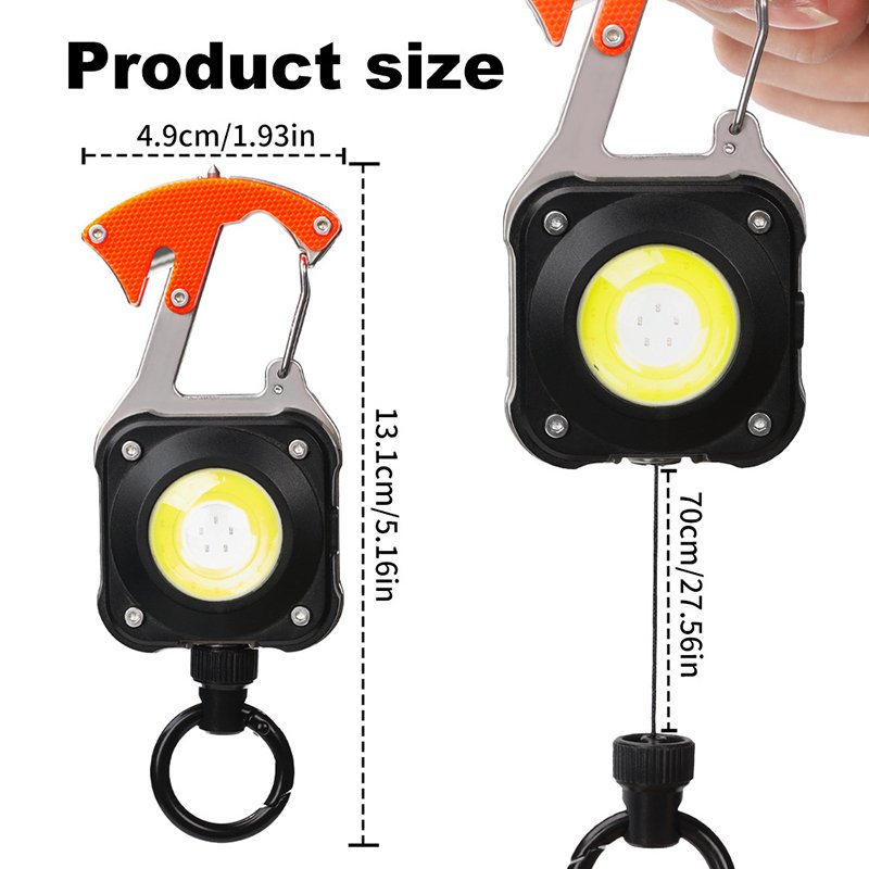 New Custom Outdoor Multi-Function Escape Hammer Portable Led Strong Flashlight Strong Rechargeable Badge Reel Holder For Fishing