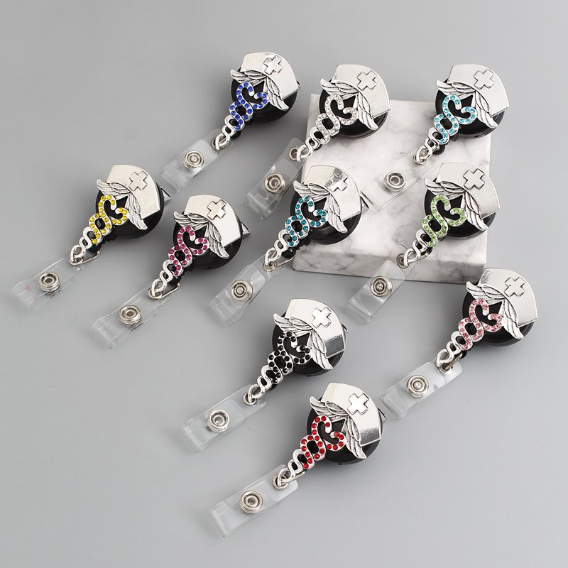 Badge Reels Retractable Sliver Badge Holder with Swivel Alligator Clip Funny ID Decoration Nurse Name Decor
