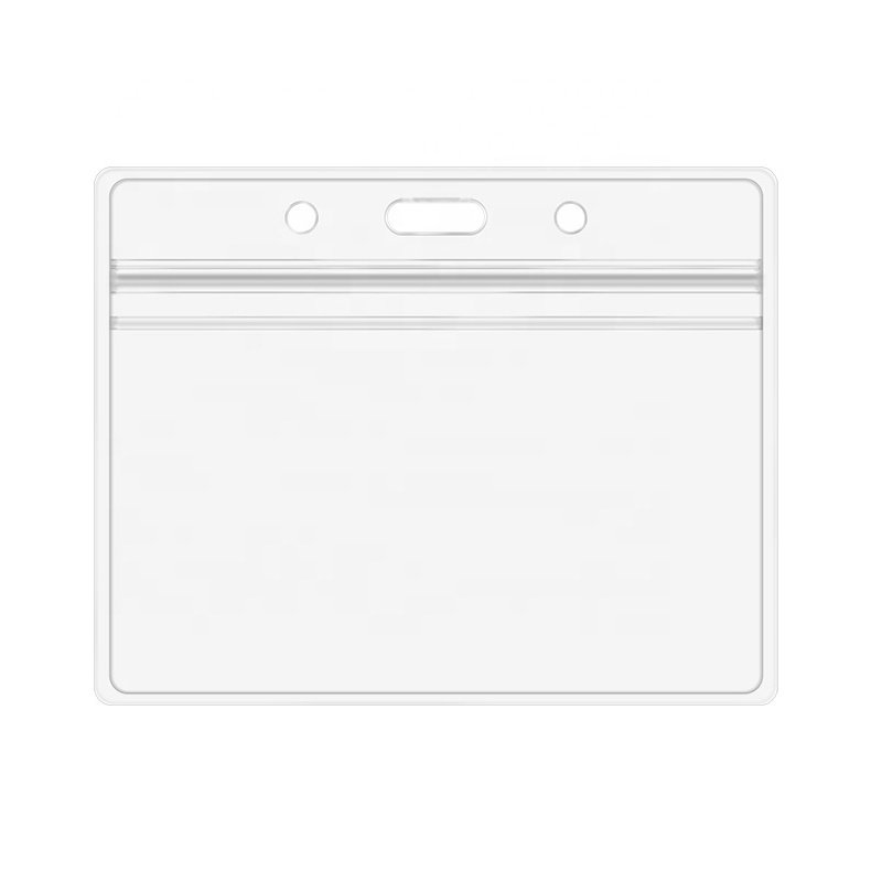 Clear soft PVC card holder id name tags badge holder vertical or horizontal