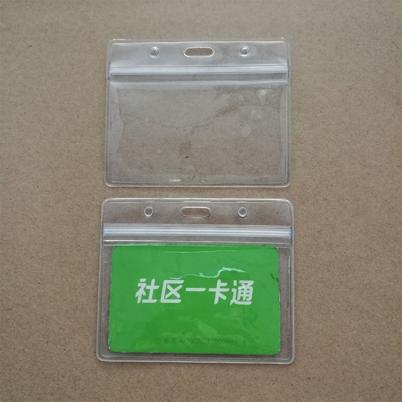 Clear soft PVC card holder id name tags badge holder vertical or horizontal