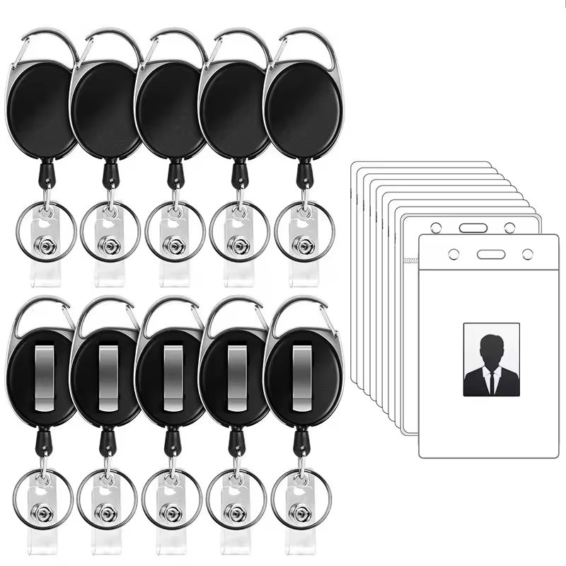 Custom Premium ID Badge Holder- Reel Clip On Card Holders