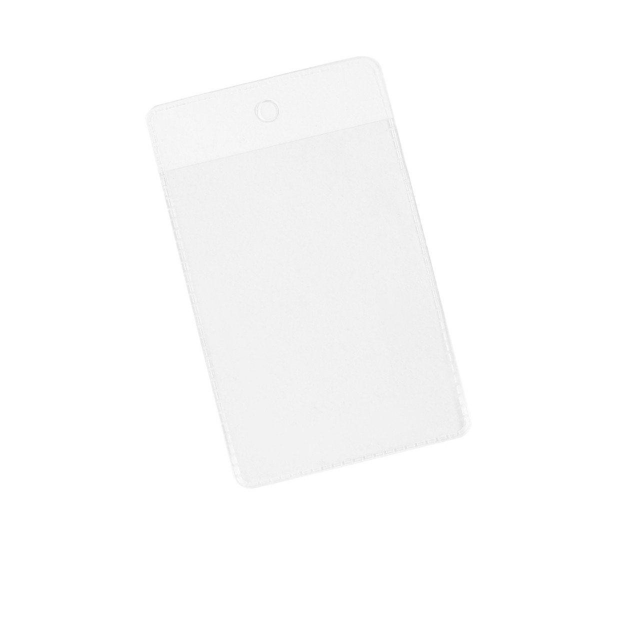 Customized transparent PVC garment tag bag flat button frosted plastic price label card holder