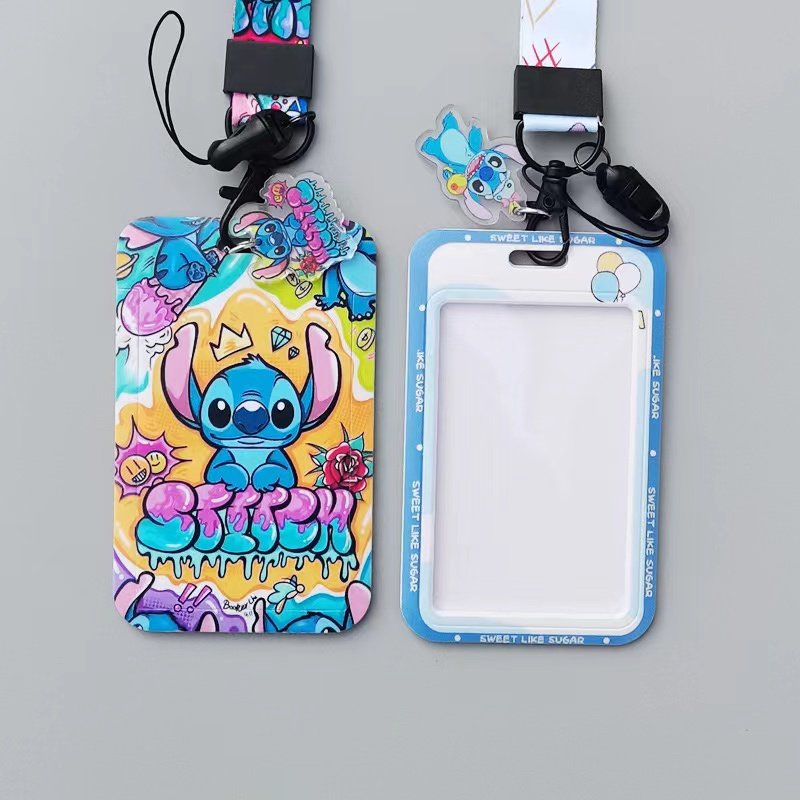 wholesale cartoon lanyards custom printed long polyester anime lanyard with id card badge holder