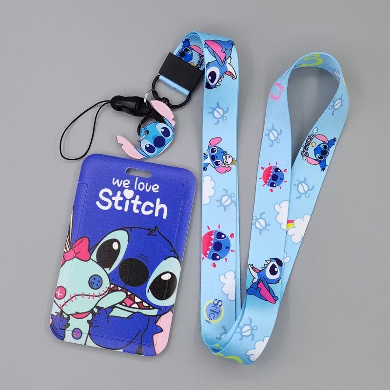 wholesale cartoon lanyards custom printed long polyester anime lanyard with id card badge holder