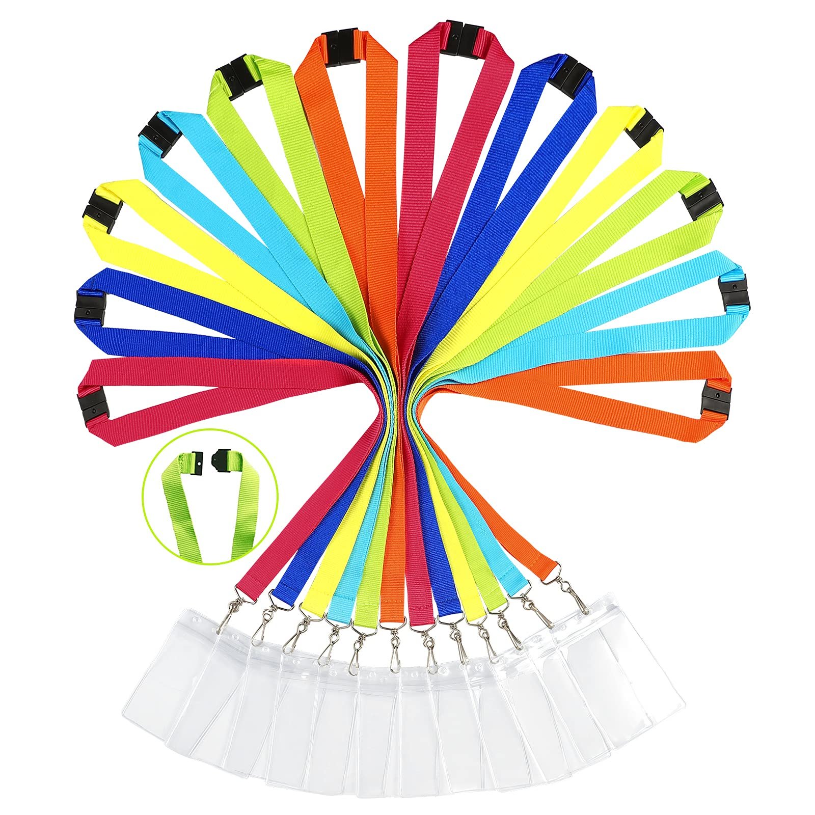 Bright Colors Breakaway Lanyards with Waterproof ID Badge Holder, Cute Colors & Durable Neck Straps for Schools, Office, Cruise