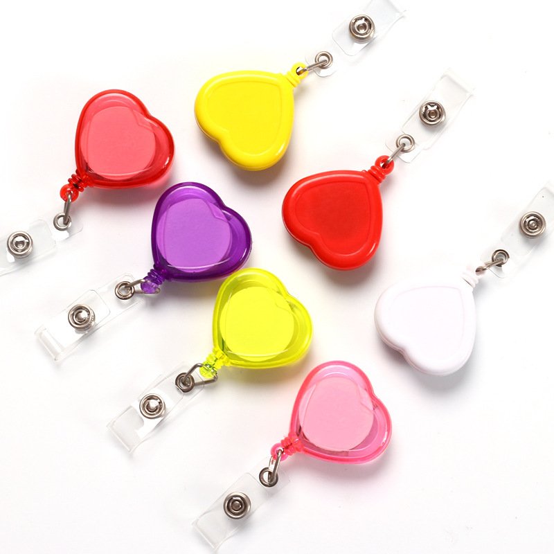 High Quality Metal Heavy Duty Square Retractable Badge Reel Stainless Steel Badge Clip Key Ring Carabiner Nurse ID Badge Holder