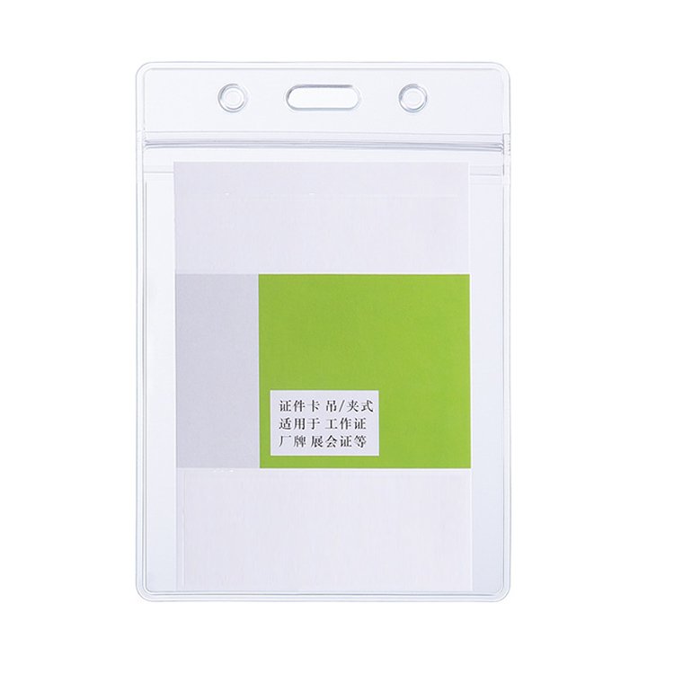 Cheap Wholesale Reusable Zipper Sealed Waterproof Clear PVC id Card Badge Holder
