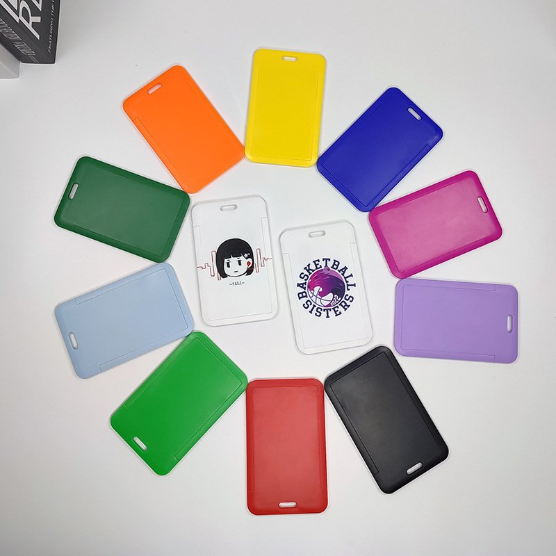 Wholesale Custom Design UV Print ABS Plastic ID Card Holder Staff Lanyard Card Holder ID Badge Card Holder