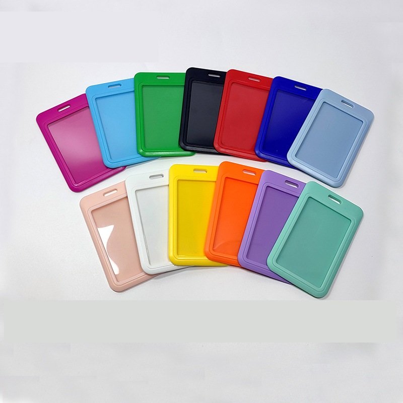 Wholesale Custom Design UV Print ABS Plastic ID Card Holder Staff Lanyard Card Holder ID Badge Card Holder