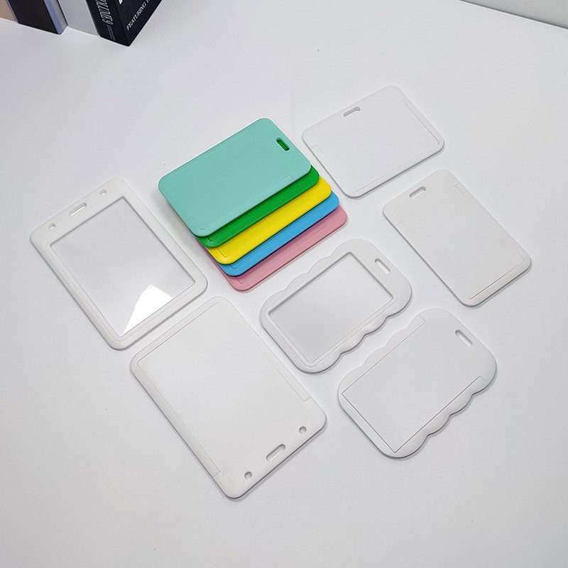 Wholesale Custom Design UV Print ABS Plastic ID Card Holder Staff Lanyard Card Holder ID Badge Card Holder