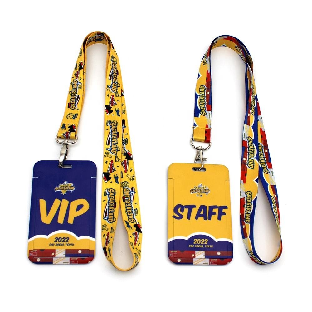 Wholesale Carton Card Sleeve Protector Custom Fashionable Personality Name Id Card Badge Holder With Ribbon Lanyard