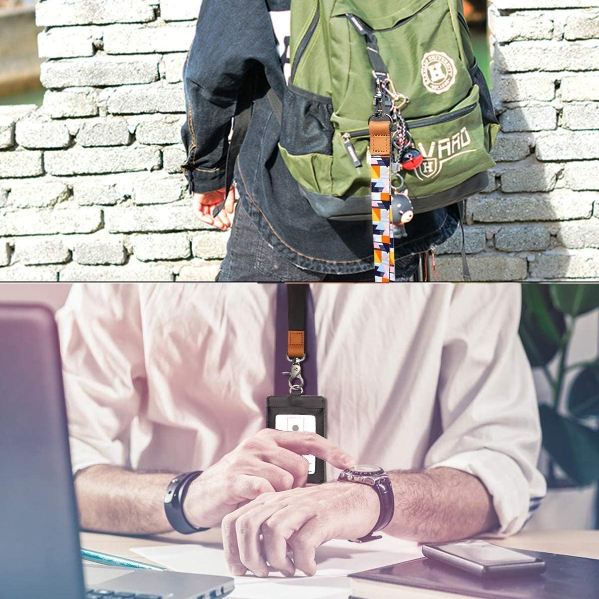 Wholesale custom logo designer no minimum order 500m mobile neck lanyard with id card badge holder