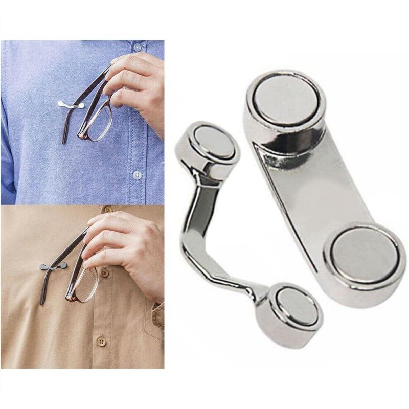 Magnetic Eyeglass Holder, Magnetic Badge Holder Reel, Eyewear Hook Eyeglass Holders to All Clothing