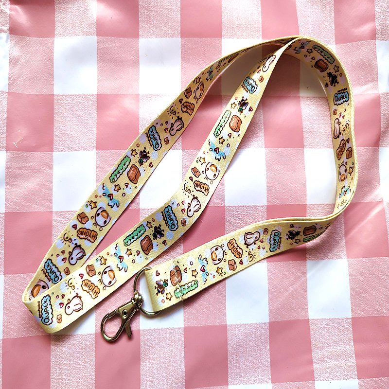 manufacture hot-sale popular designs adjustment kawaii printing Nylon Key Neck Strap Anime Long Keychain Lanyard