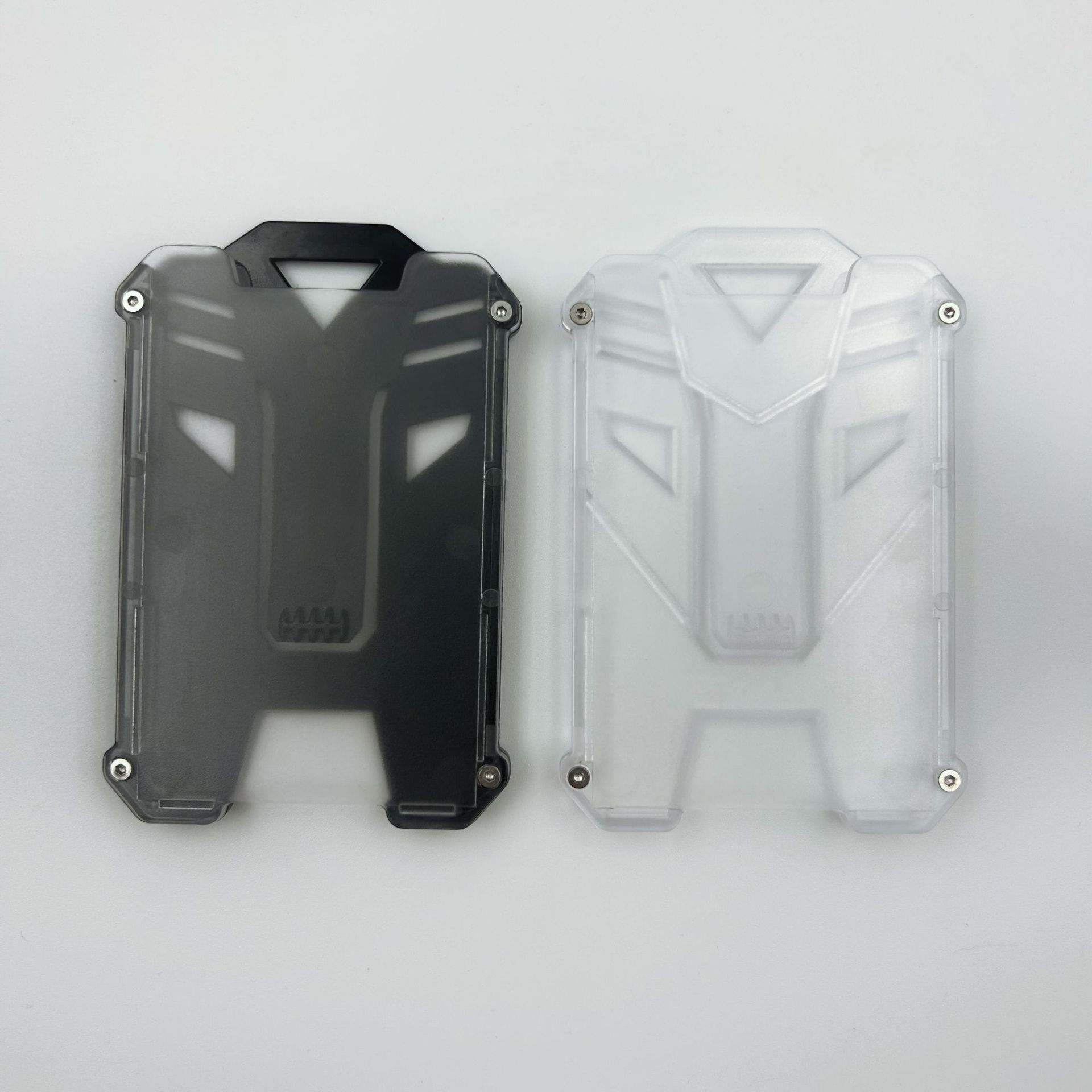 Pullzer office ID card with black PC transparent hard plastic ABS card holder