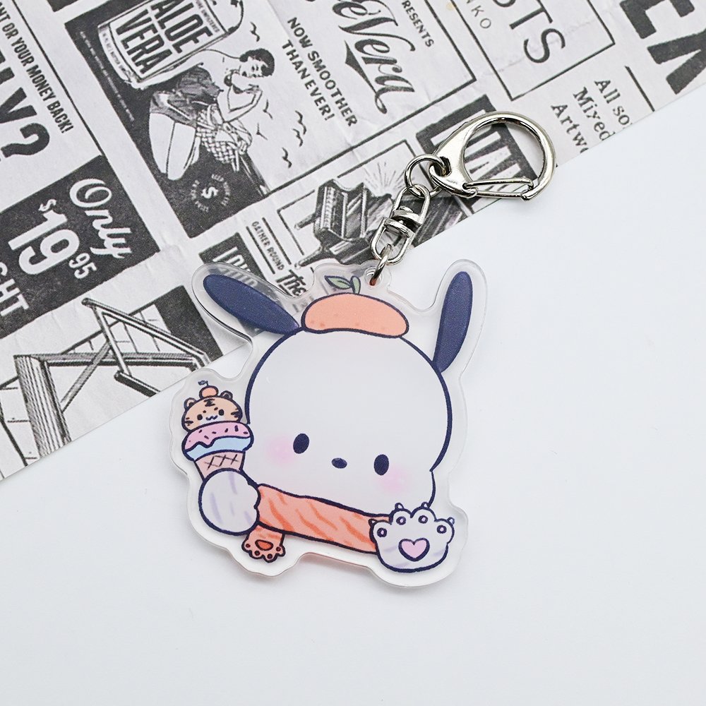 Custom Clear Acrylic Key chain Logo Cartoon Charm Pin Stand Plastic Key Chain Anime Acrylic Key chain Custom Badge Accessories