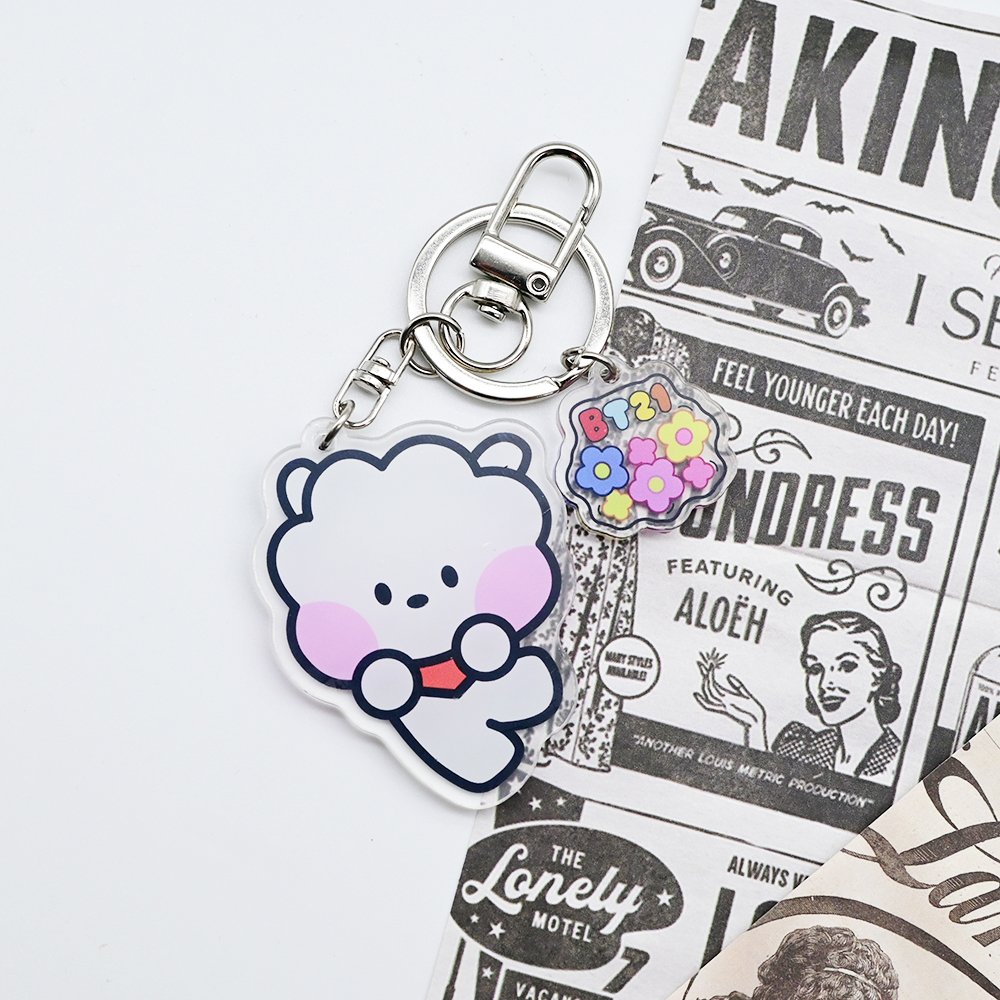 Custom Clear Acrylic Key chain Logo Cartoon Charm Pin Stand Plastic Key Chain Anime Acrylic Key chain Custom Badge Accessories