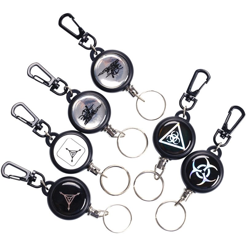 factory wholesale lanyard easy-to-pull buckle outdoor retractable metal badge reel