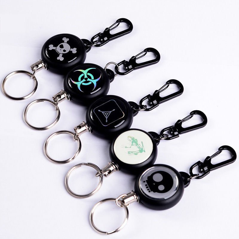 factory wholesale lanyard easy-to-pull buckle outdoor retractable metal badge reel