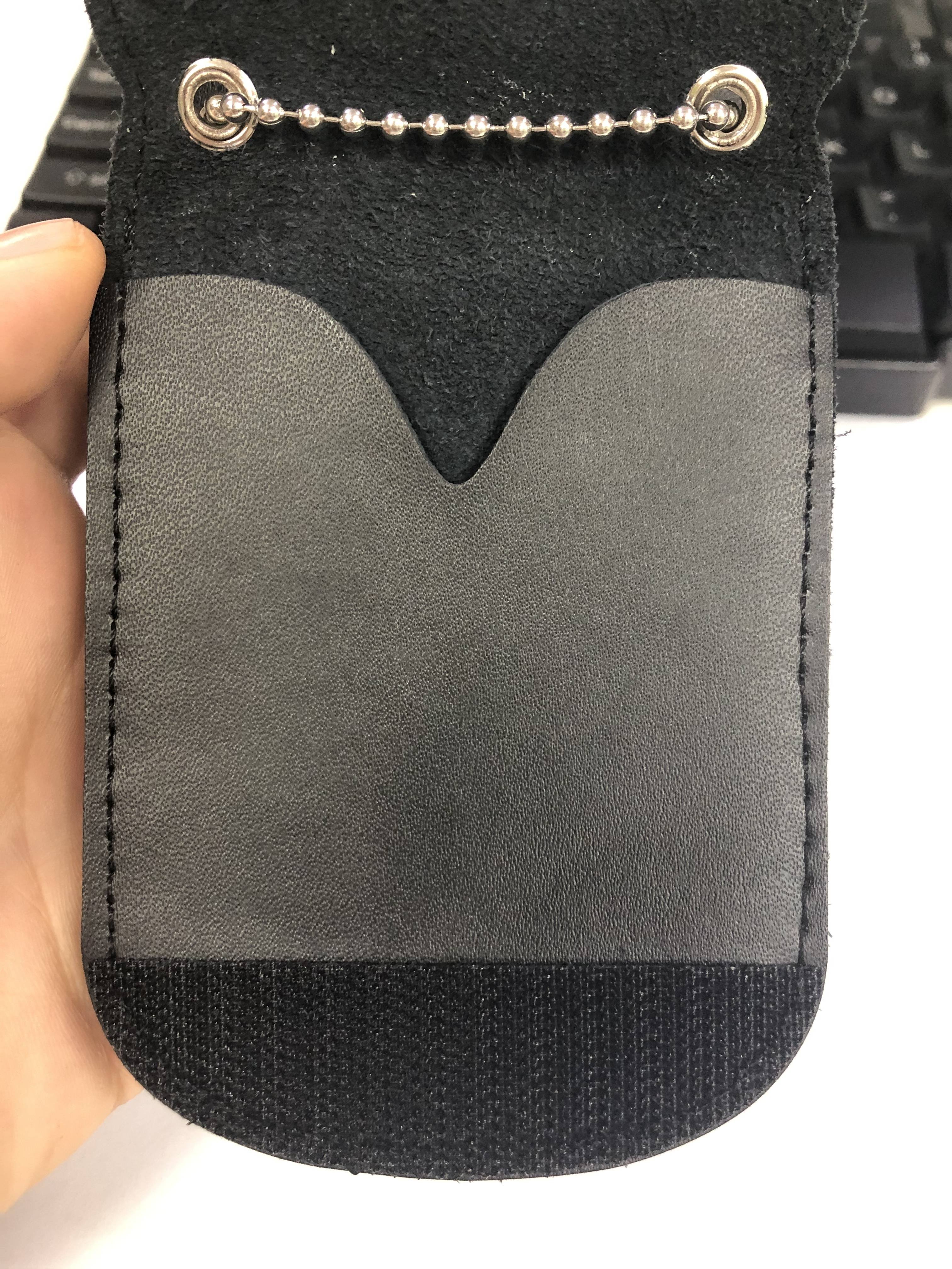 Custom Logo Badge Purse Split Genuine Leather Neck Wallet Badge Holder ID Card Holder Badge Case