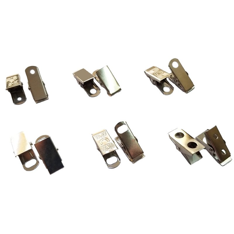 Customized hardware accessories ID badge clip metal alligator clip with PVC shoulder strap