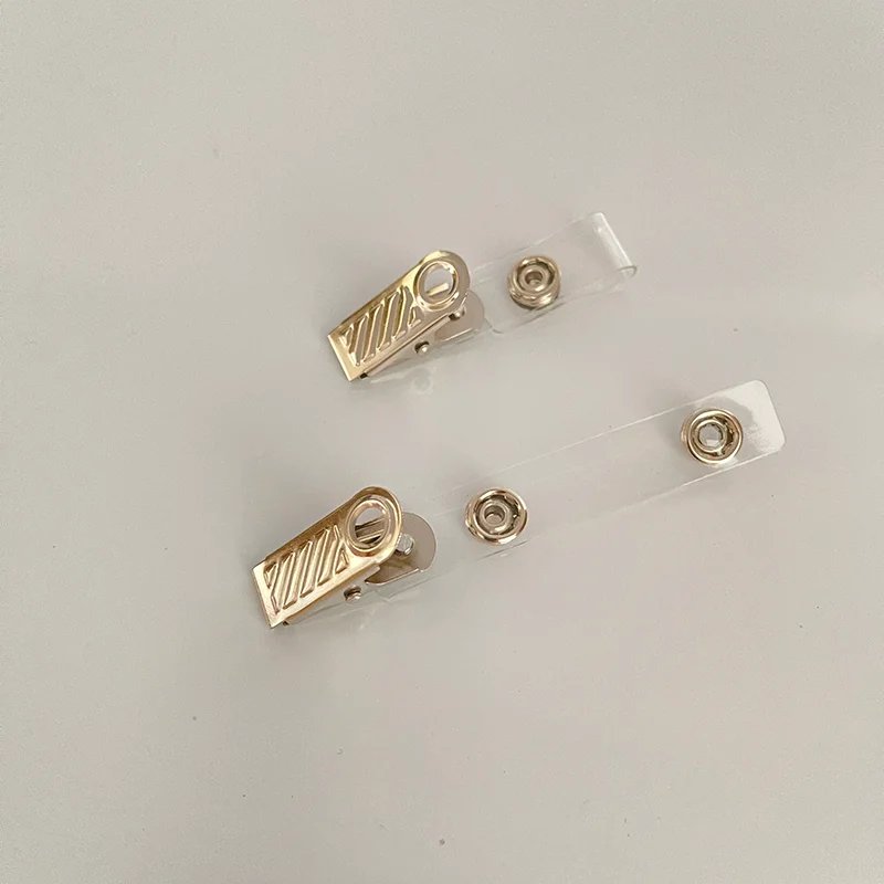 Customized hardware accessories ID badge clip metal alligator clip with PVC shoulder strap
