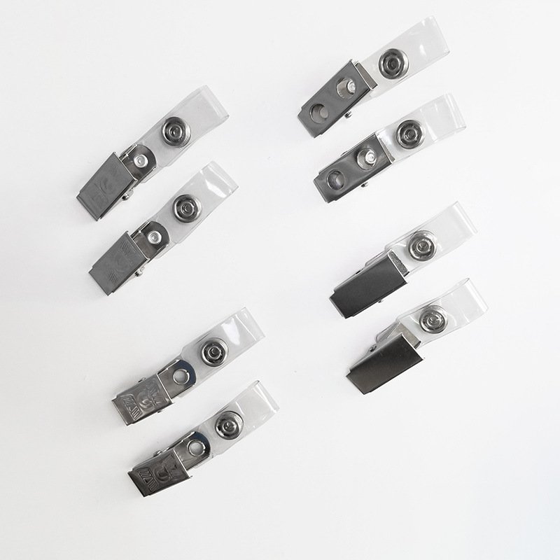 Customized hardware accessories ID badge clip metal alligator clip with PVC shoulder strap