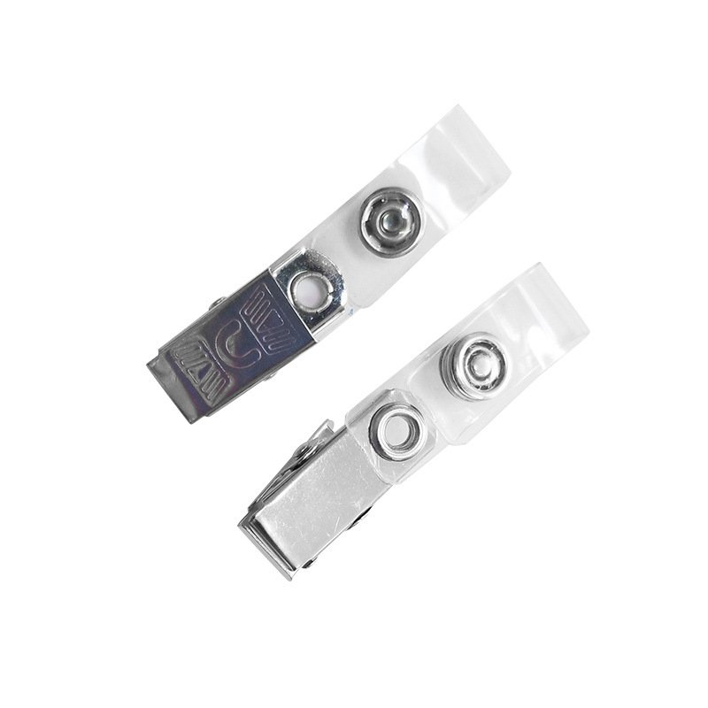 Customized hardware accessories ID badge clip metal alligator clip with PVC shoulder strap