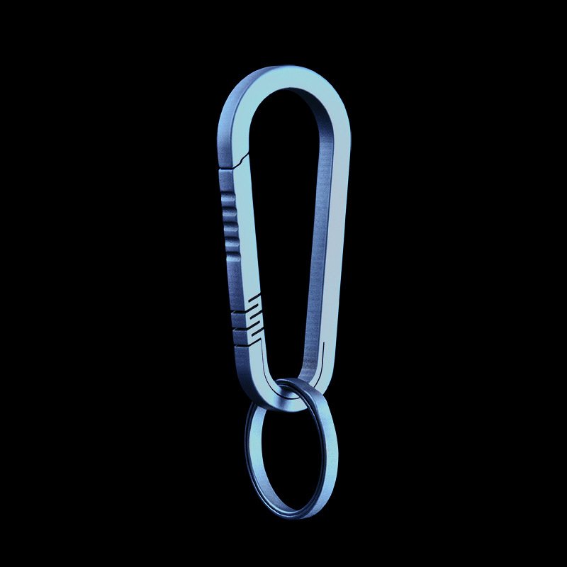 Belt Side Pushing Loop Keychain Clip Titanium Key Holder with Detachable Key Ring for Duty Belt, Lanyards, ID Badges Holder