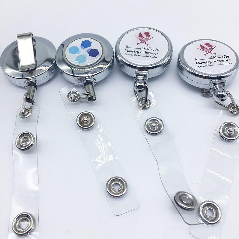 Various Badge Reels Accessories Retractable Nurses Name Tag Heavy Duty Carabiner Plastic Badge Reel