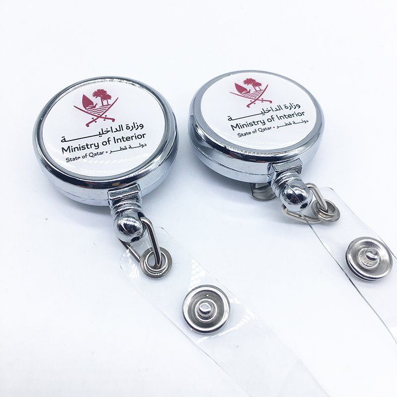 Various Badge Reels Accessories Retractable Nurses Name Tag Heavy Duty Carabiner Plastic Badge Reel