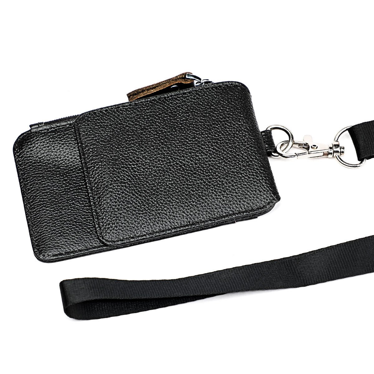 Fashion Id Case Lanyard Zip Coin Purse Credit Card Wholesale Leather Wallets Custom Leather Wallet