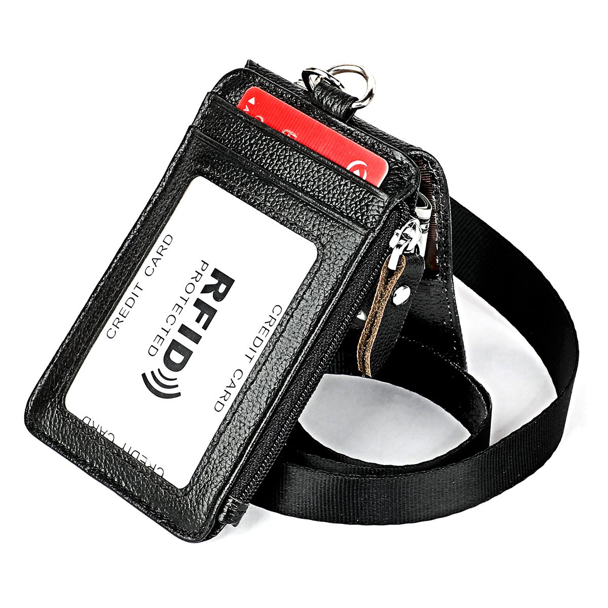 Fashion Id Case Lanyard Zip Coin Purse Credit Card Wholesale Leather Wallets Custom Leather Wallet