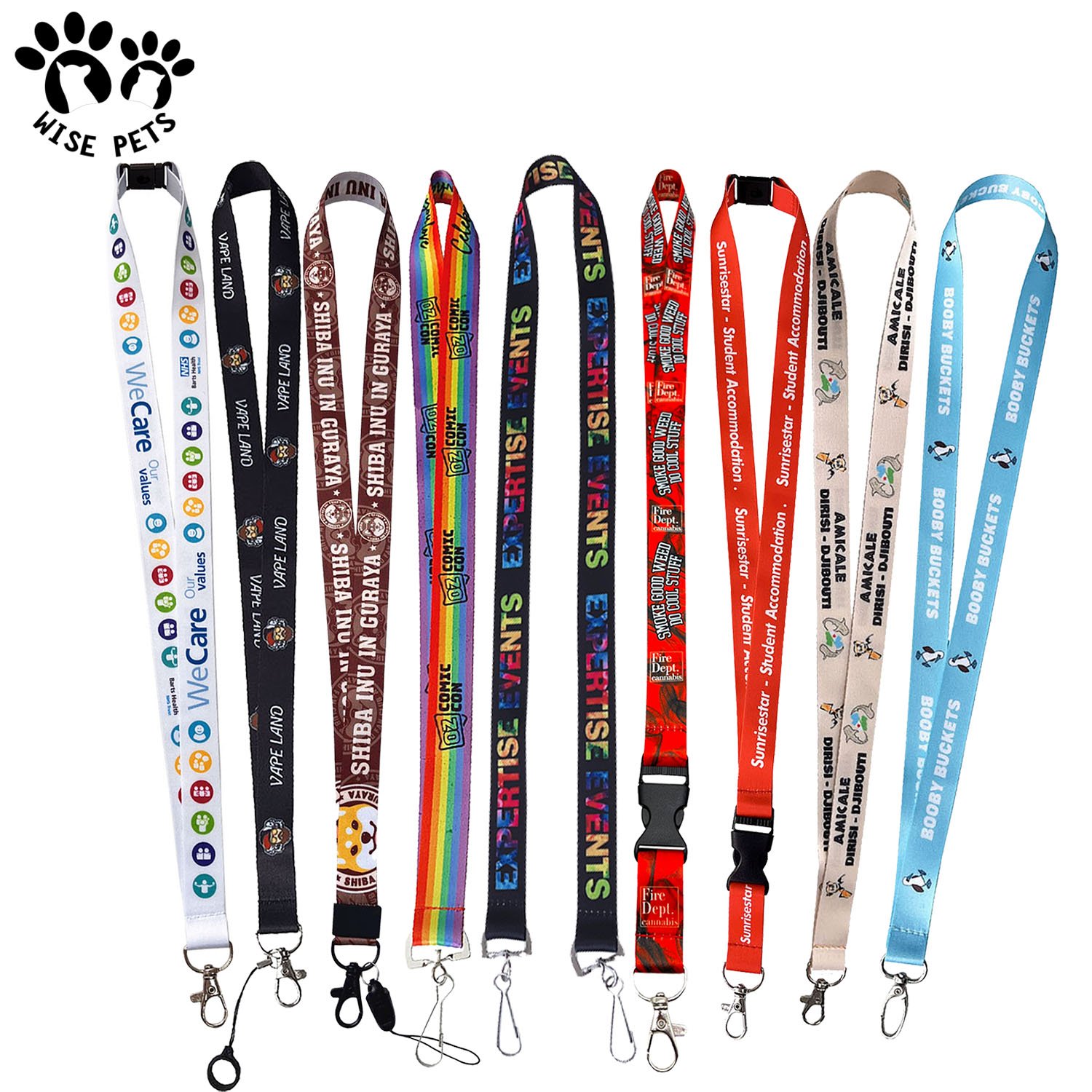 High quality personalized blank id neck strap custom logo silk screen printed polyester airline airbus air lanyard for staffs