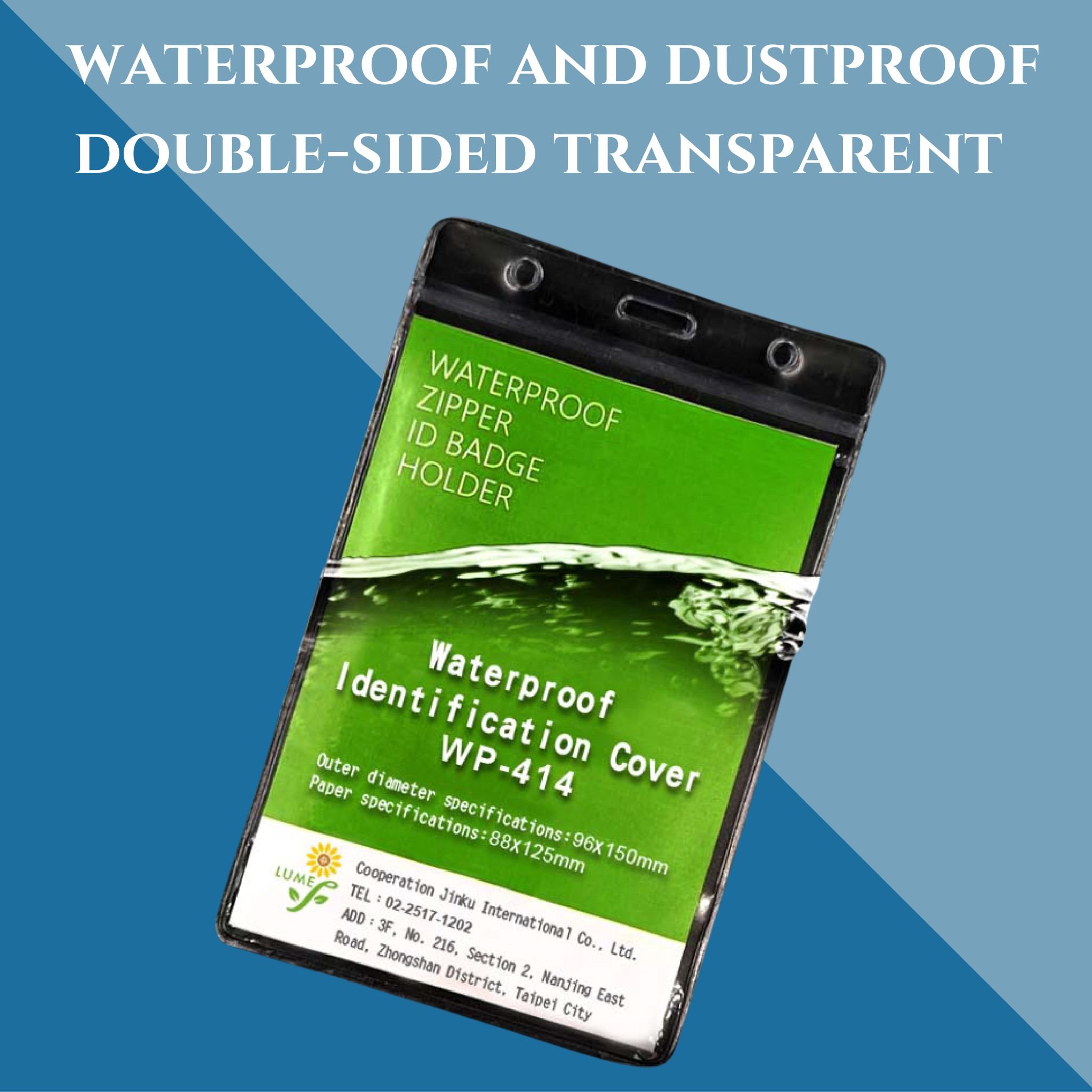 Horizontal Waterproof Id Badge Holder Horizontal Lanyard Card Badge Holder Id Card Holder With Lanyard WP-217