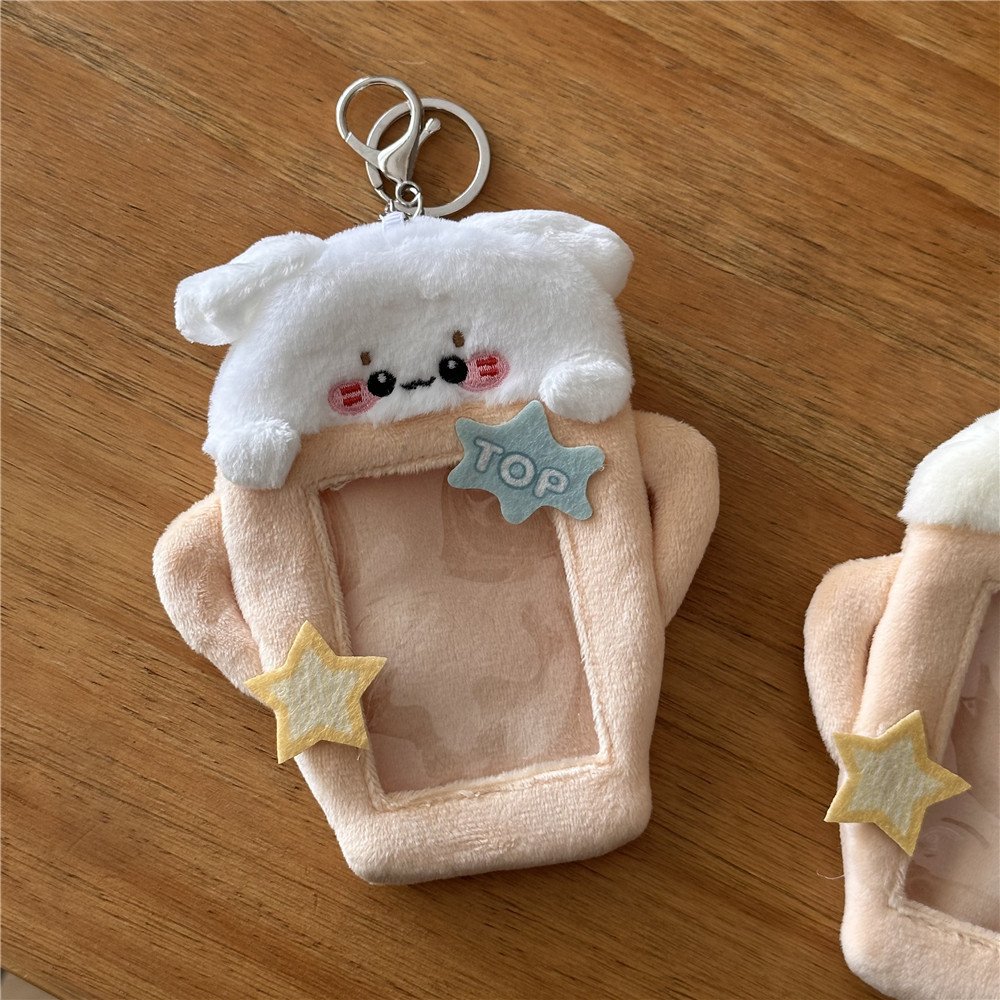 New custom fashion custom plush idol collection photo box cute animal fluff soft photo card kpop plush card holder