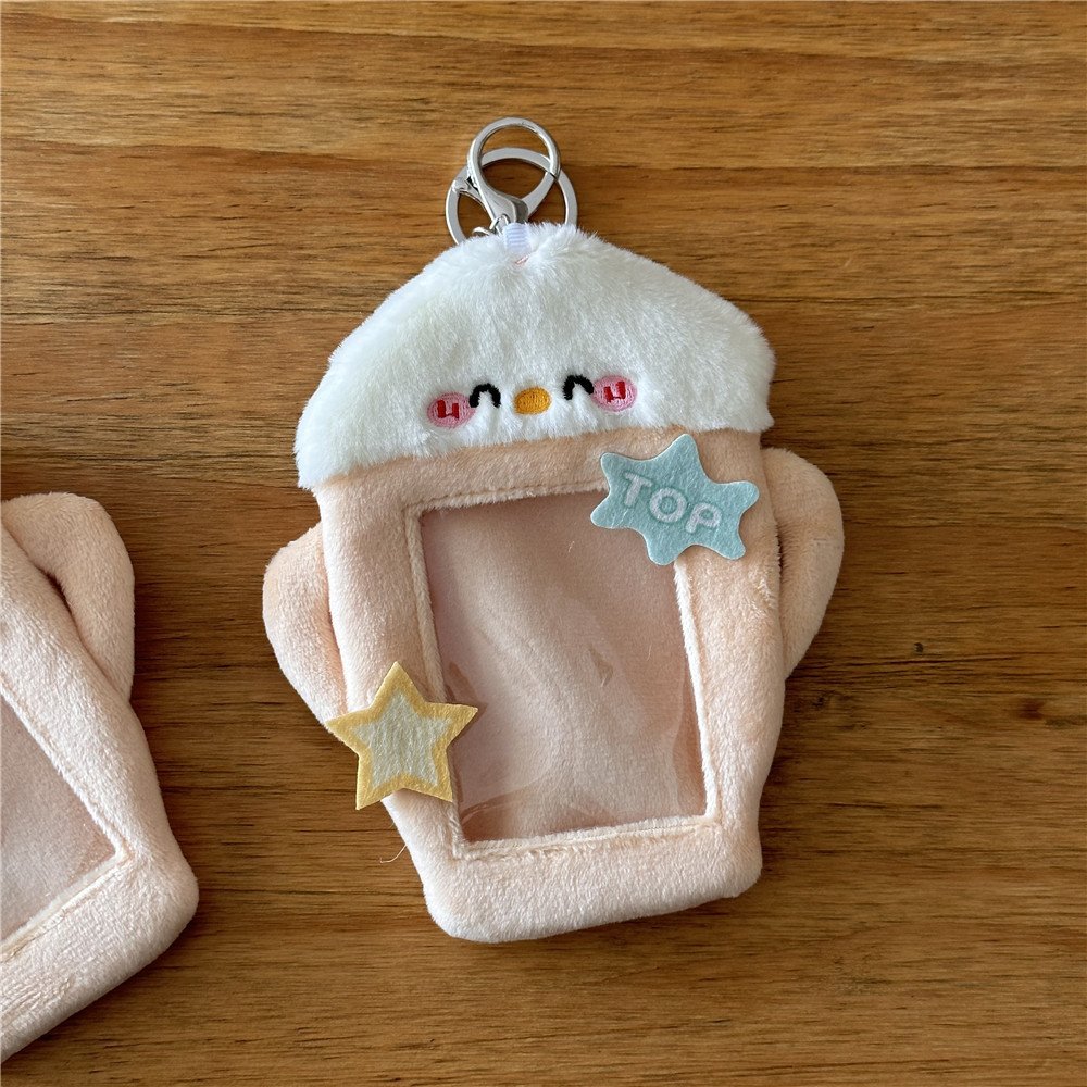 New custom fashion custom plush idol collection photo box cute animal fluff soft photo card kpop plush card holder