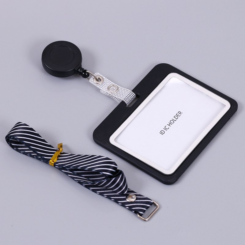 Waterproof certificate card cover lanyard easy-to-pull buckle retractable badge holder