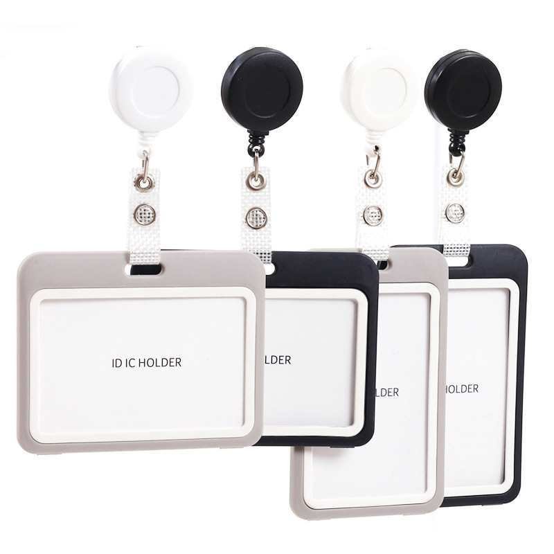 Waterproof certificate card cover lanyard easy-to-pull buckle retractable badge holder
