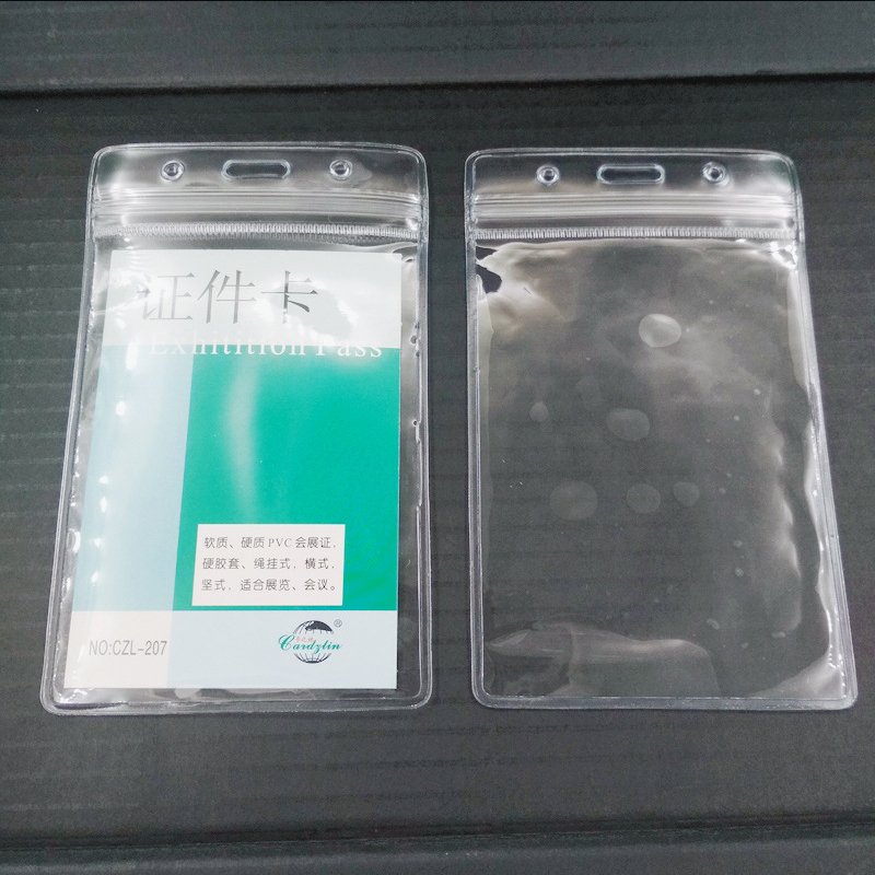 Transparent ID Card Name Badge Holder Plastic PVC Card Holder Vertical Or Horizontal Style Card Holder