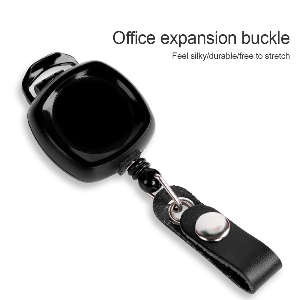 Pullther retractable badge holder scroll 360 degree rotation new design adjustable fixator keychain ID card holder lanyard