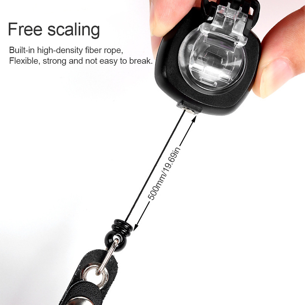 Pullther retractable badge holder scroll 360 degree rotation new design adjustable fixator keychain ID card holder lanyard