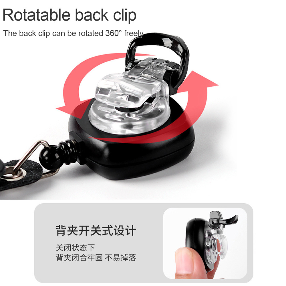 Pullther retractable badge holder scroll 360 degree rotation new design adjustable fixator keychain ID card holder lanyard